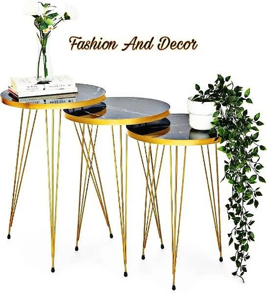 3 PCs Nesting Tables/Steelness SS Steel Console/Dining Tables/s 2
