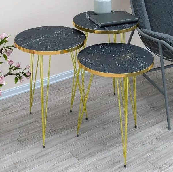 3 PCs Nesting Tables/Steelness SS Steel Console/Dining Tables/s 4
