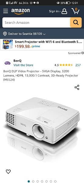 BenQ DLP Video Projector - SVGA Display, 3200 Lumens, Model.  (MS524) 6