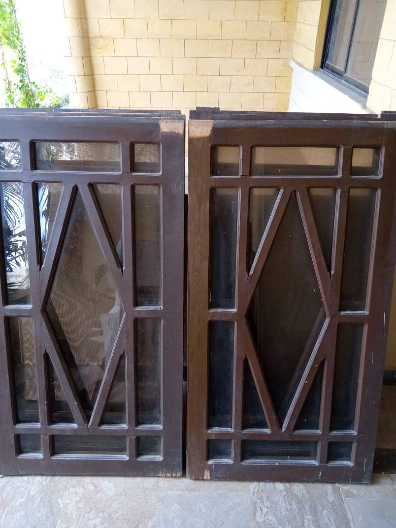 Wooden window set for sale in karachi 0