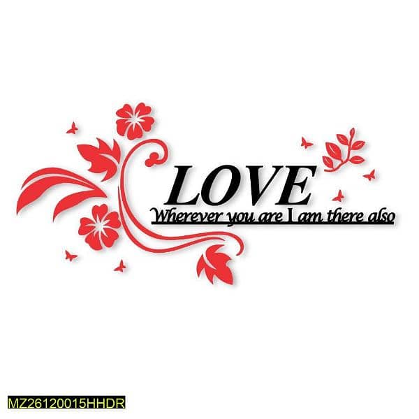 Red and Black Love Quote, Wall Decor 0