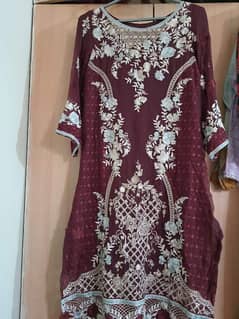 ramsha brand self stitch fully embroided dress