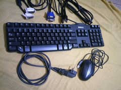 keyboard mouse vga dvi dp power cable dell hp pc computer accesories