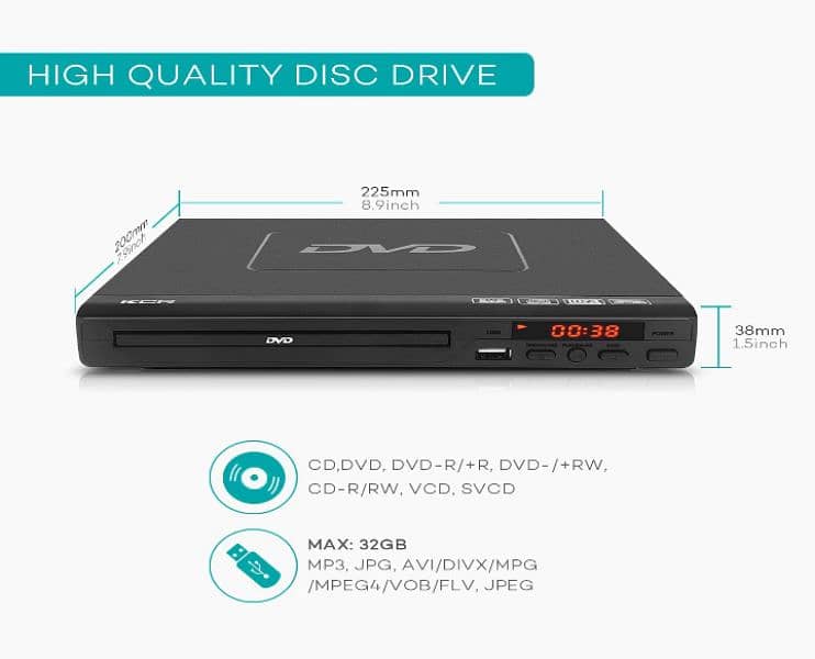 KCR DVD Player for TV, DVD CD VCD, with HDMI and AV Output, Amazon. . . 2