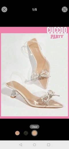 Trendy transparent shoes, never used and size is 41