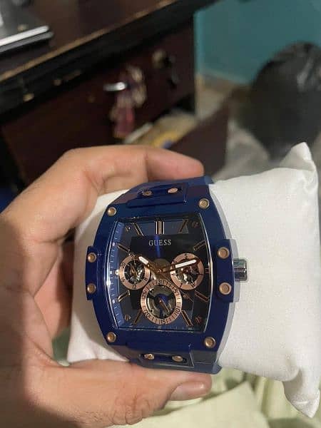 Guess Men’s Quartz Blue Silicone Strap Blue Dial 43mm Watch GW0203G7 4