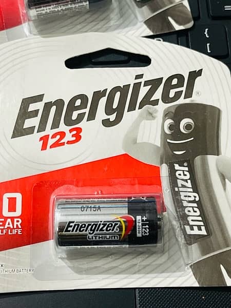 Energizer CR 123 3V lithium battery. 2030 life 1