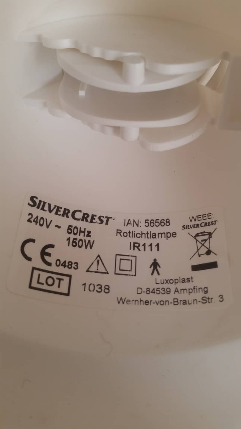 Infrared Lamp 150 Watt-Silver Crest 1