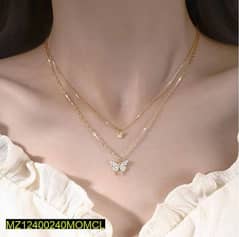 1 pc Alloy gold plated Double layered buttrefly design pendant