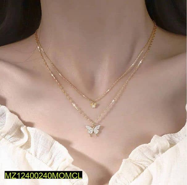 1 pc Alloy gold plated Double layered buttrefly design pendant 0