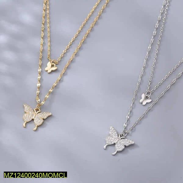 1 pc Alloy gold plated Double layered buttrefly design pendant 1