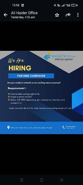 We're hiring agents for our DME campaign 0