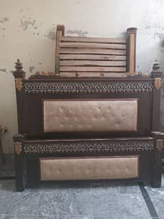 Bed with two side tables