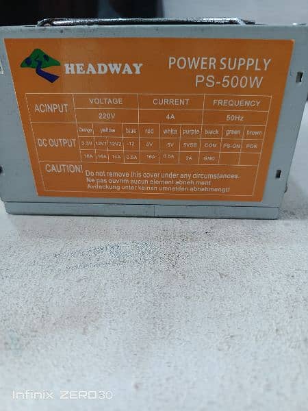 Headway 500 watt power supply for pc 0
