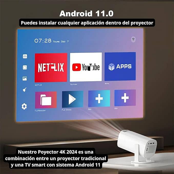 P30 Projector 4K 1080P Support, Portable Projector WiFi Android 11.0 15