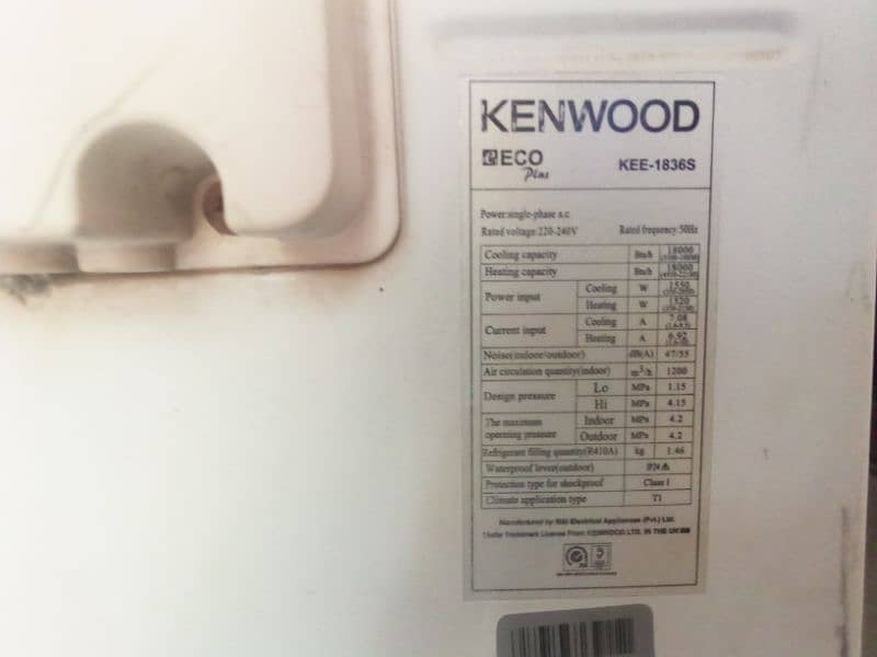 Kenwood ac 1.5 ton good condition is for sale good prize 4