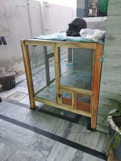 Hens/Birds Solid Wooden Cage Size 5' x 3'-3" 0
