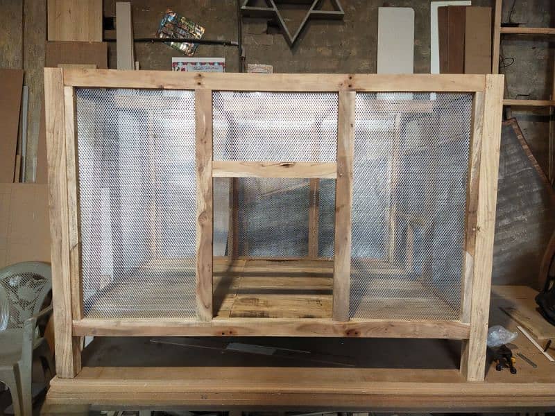Hens/Birds Solid Wooden Cage Size 5' x 3'-3" 7