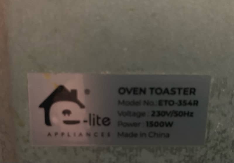 Microwave Oven E-Lite ETO-354R - TOASTER OVEN - 38 LTR - BLACK 7