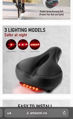 ipsxp trademark cycle seat with builtin 3 function lights