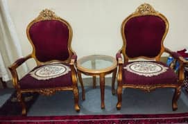 bed dressing and bedroom chairs with table