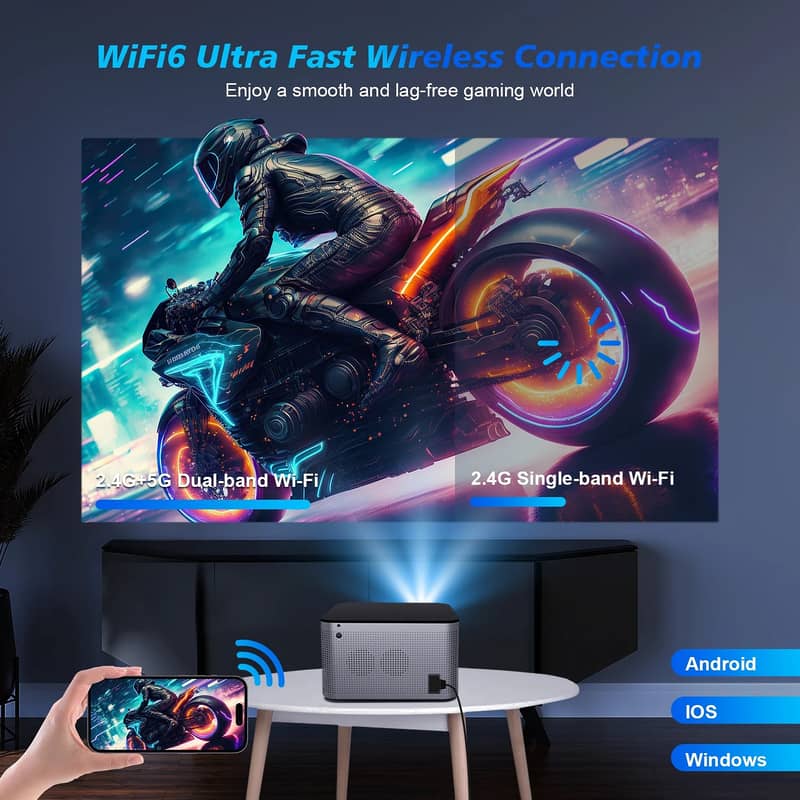 HY350 Android Projector Wifi And Bluetooth 580 Ansi Support 4k 2