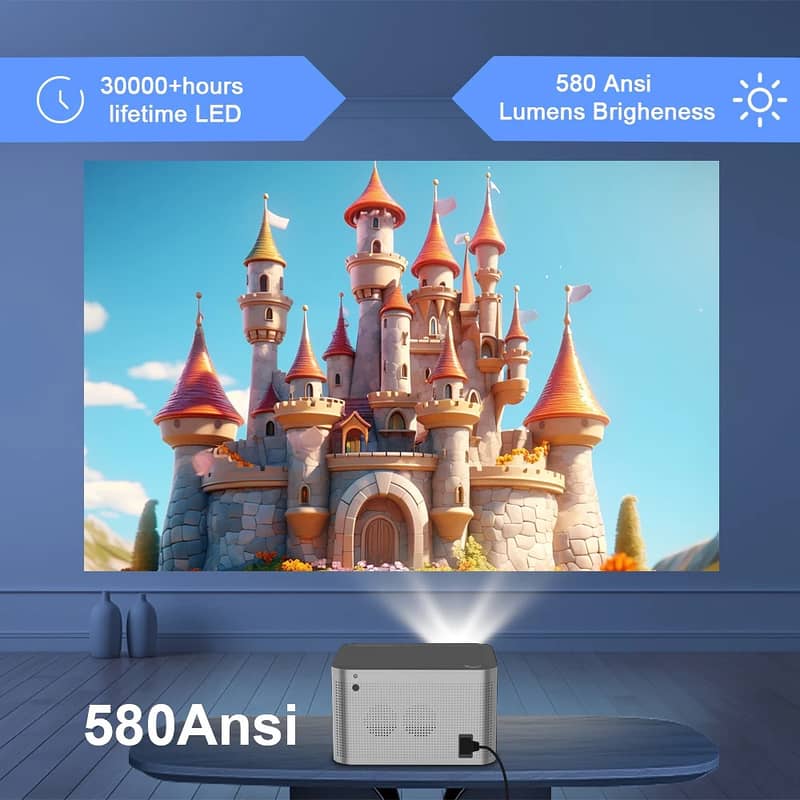 HY350 Android Projector Wifi And Bluetooth 580 Ansi Support 4k 16