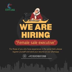 Female Sale Executive Required In Bahria Town 0
