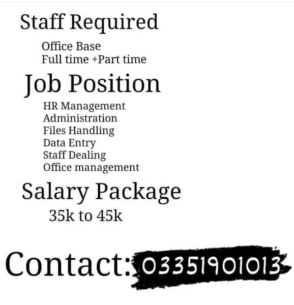 Office Management Jobs Limited seats 0