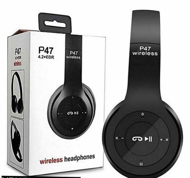 Wireless stereo headphones 'Black Free  delivery 7 days return policy 0