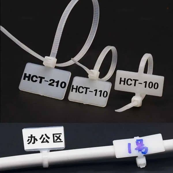White Zip Ties Network Cable Write Wire Power Cable Label Mark T 0