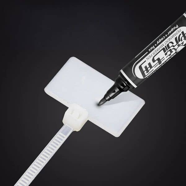 White Zip Ties Network Cable Write Wire Power Cable Label Mark T 9