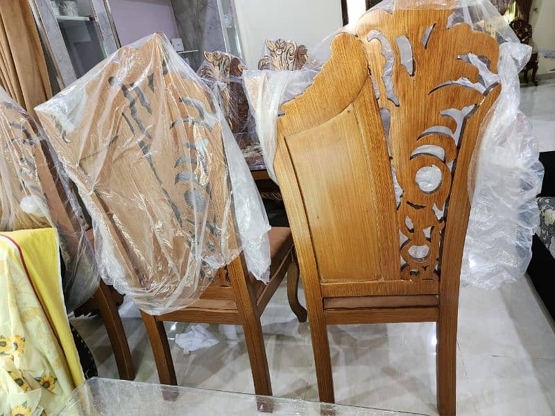 6 chairs dinning table pure wood 0