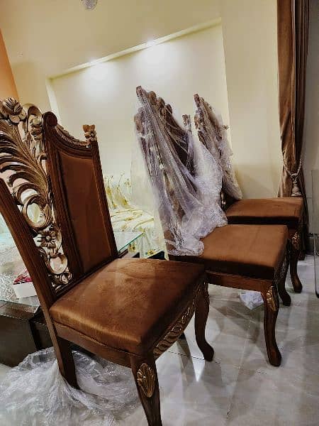 6 chairs dinning table pure wood 7