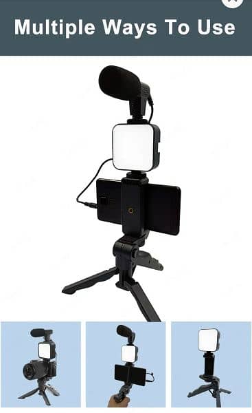 Vlogging Kit, Mobile Video Making kit, with tripod stand, Microp 2