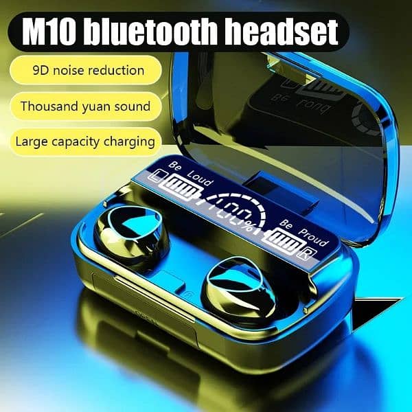 M10 TWS Bluetooth earbuds 3000Mah charger 1