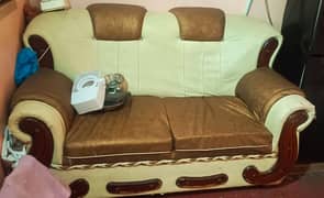 Sofa Set 2 Seater (Golden & White) Stylish