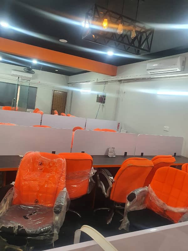 Vip Full Furnished Office For Rent 55 Person Setting With Lift Back Up Generator 24&7 Time With Cubicles 24