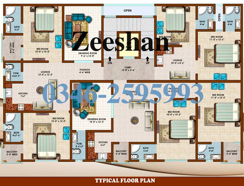 Commercial Flat (Lease) with lift/elevator (Malir 15 stop k bilkul Pass) 2
