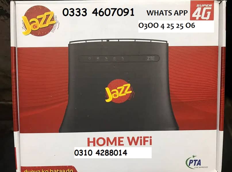 New Jazz home Wifi  4G LTE Sim router O3OO42525O6 For COD all lahore 0