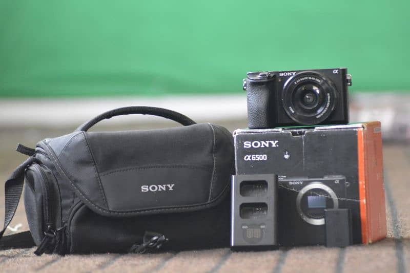 SONY A6500 BODY WITH LENS AND TWO BATTERIES 6
