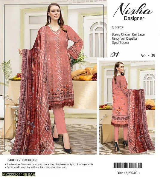 •  Fabric: Lawn
•  Pattern: Embroidered
•  Shirt Front - Pattern: 18