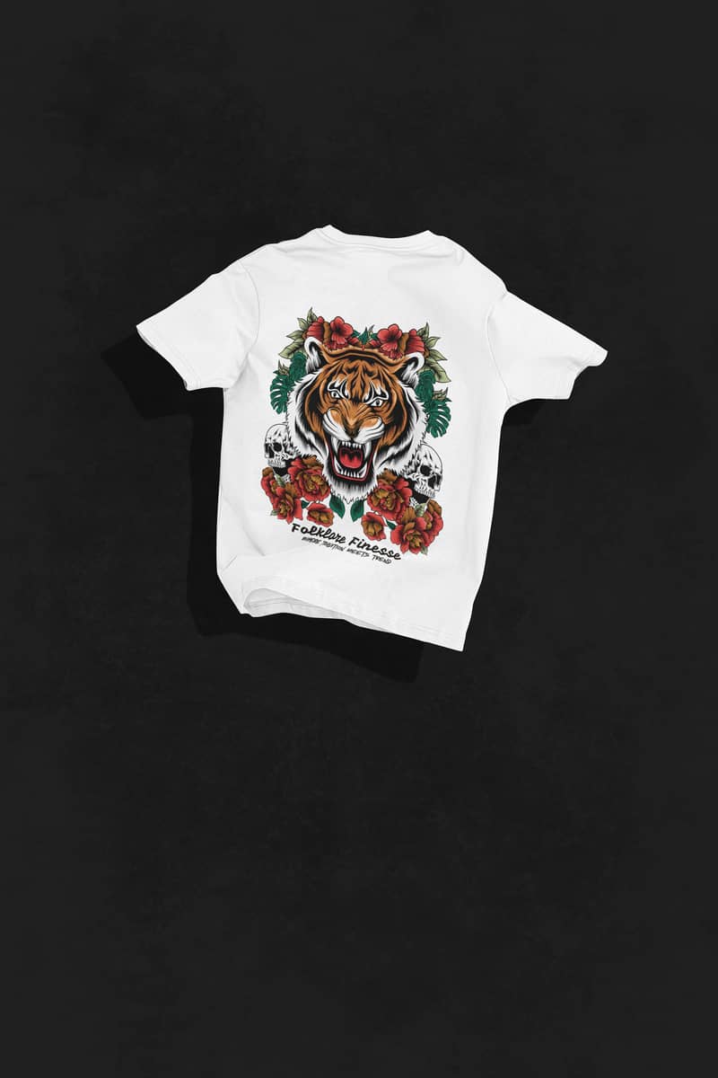 Bloody Tiger oversized T-Shirt Drop Shoulder O-Neck For Men Back print 3