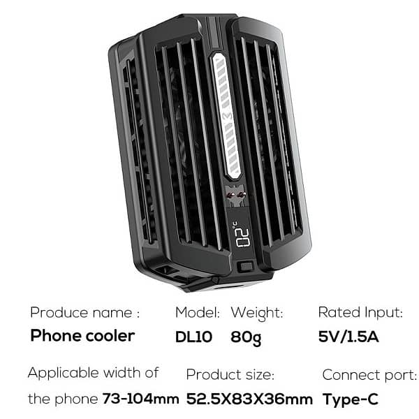 MEMO DL10 Phone Radiator Phone Cooling Fan Cold Wind Handle Fan 4