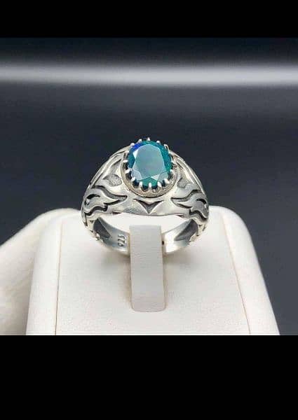Men ring/ 925 sterlling silver opal men ring/ silver ring 3