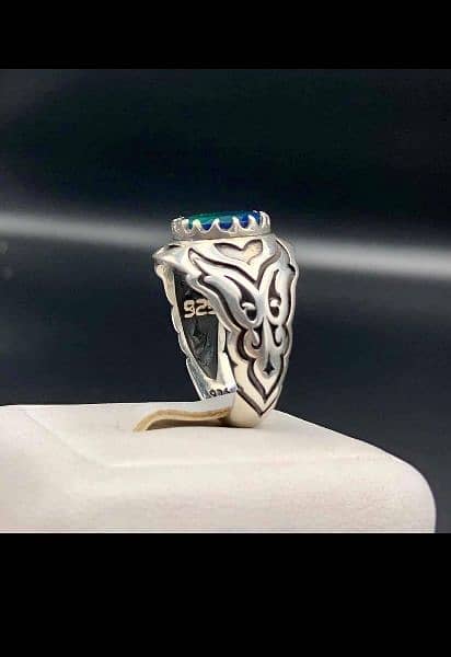 Men ring/ 925 sterlling silver opal men ring/ silver ring 4
