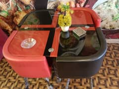 Black & Red 4 person Dining Table