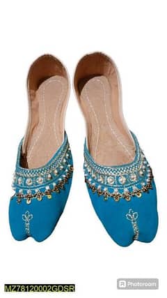 women's PU Leather Embroidered Khussa