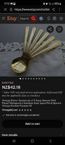 Vintage Gold Plated 88 piece Cutlery Set 4