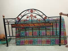 iron bed with mattress